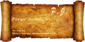 Perge Jermák névjegykártya